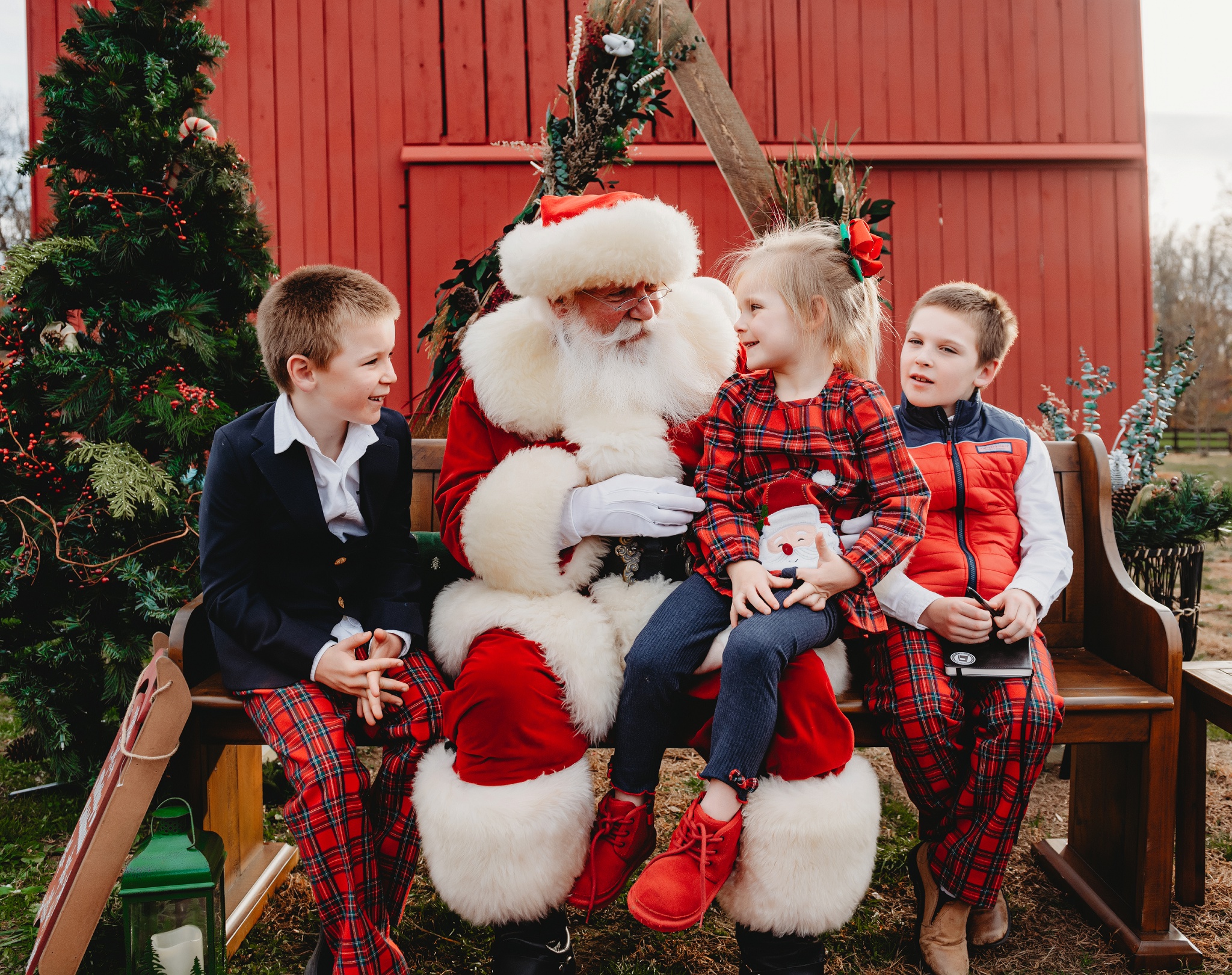 Visit with Santa red barn family Christmas activities