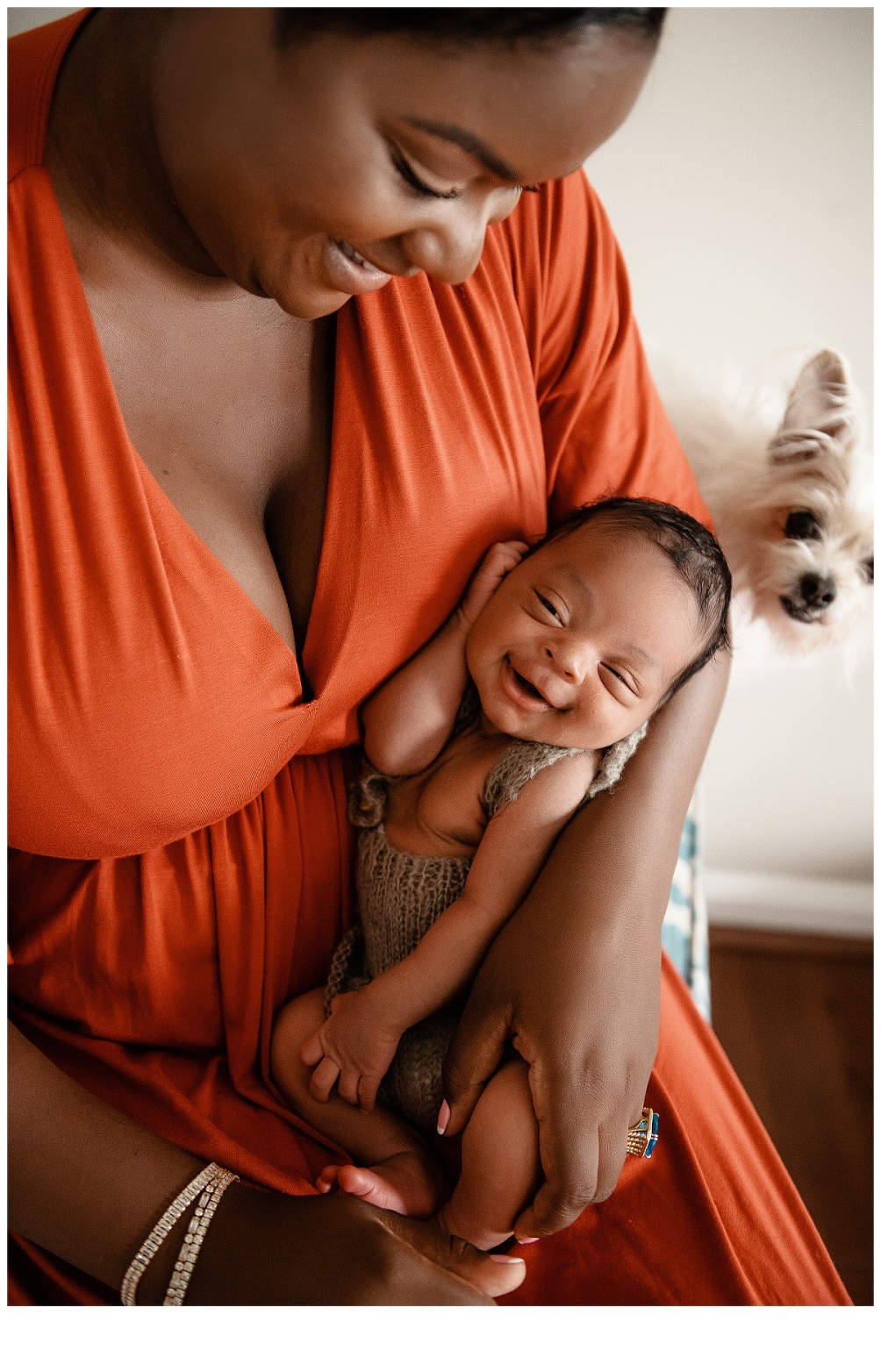 mommy and me newborn photos with dog