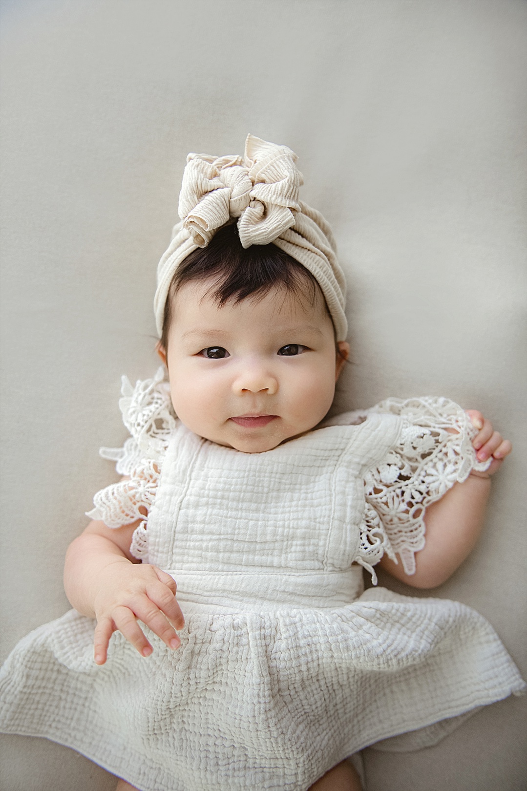 boho neutral older baby girl photography session in Maryland