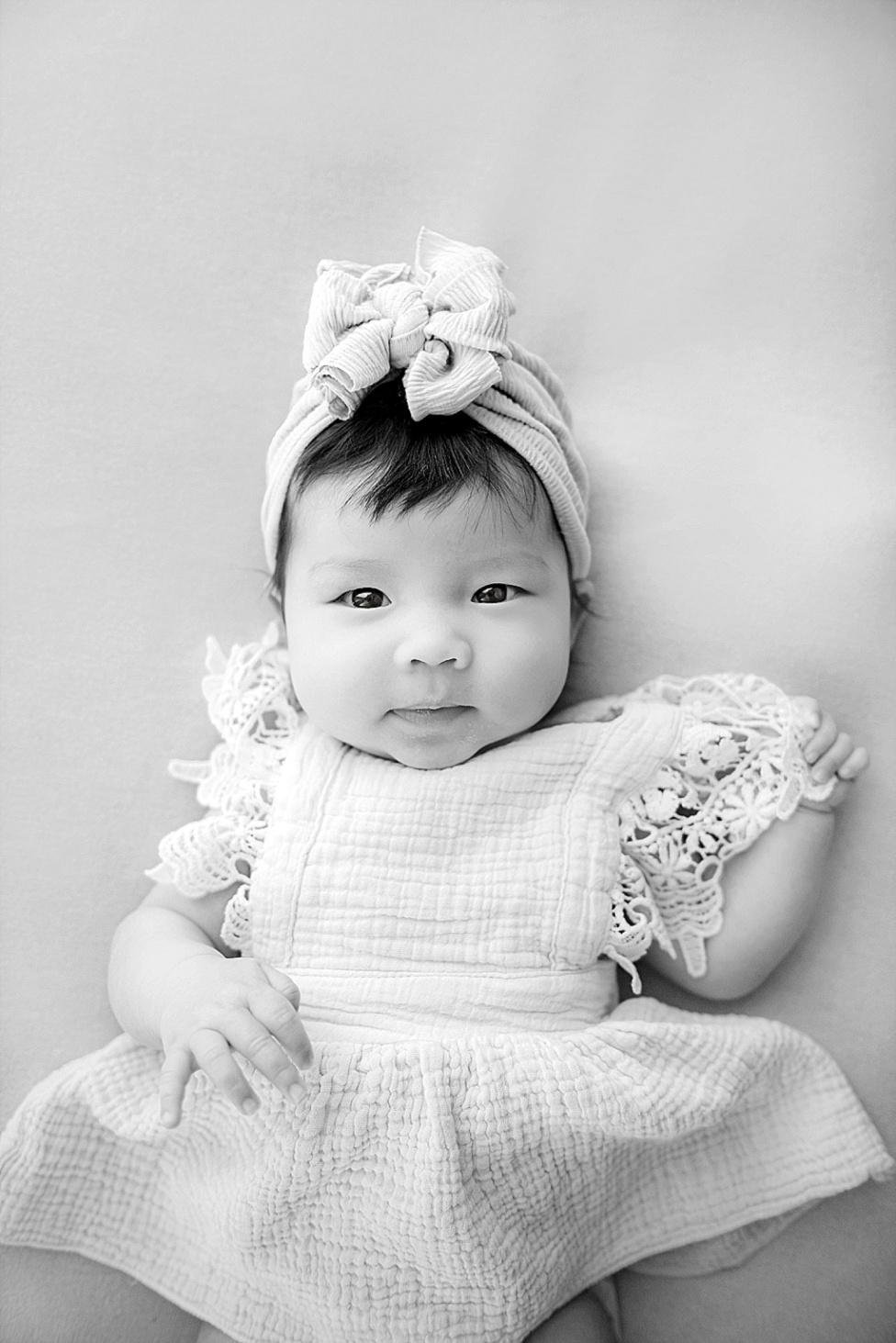 black and white photos baby girl personality portrait