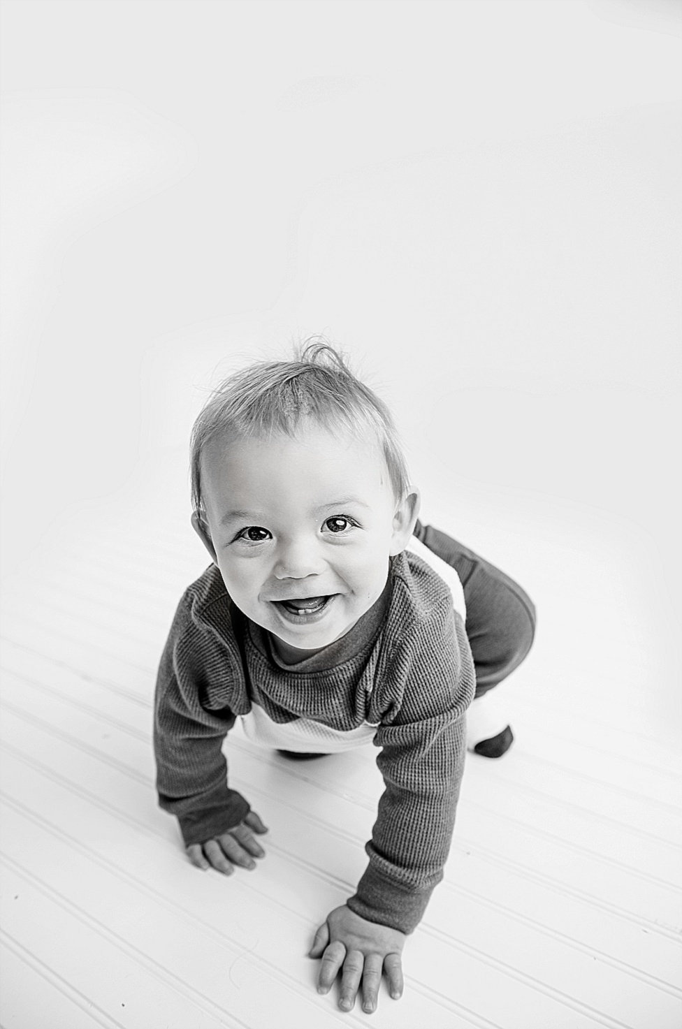black and white photos overalls baby boy personality photo