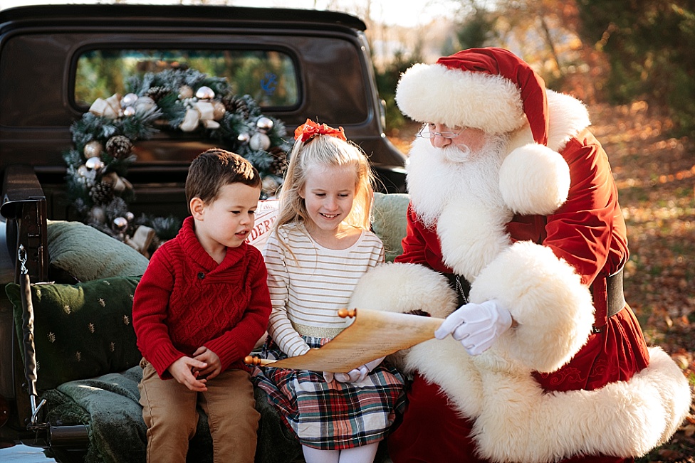 Real Santa Christmas photos with vintage truck MD