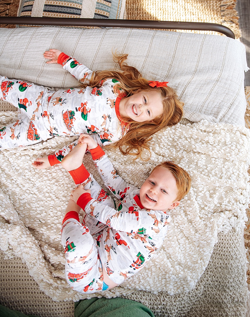 Christmas pajama photos in studio Kent Island Maryland