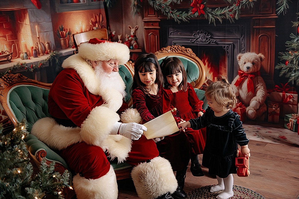 Santa Studio photos for Christmas cards in Kent Island Maryland